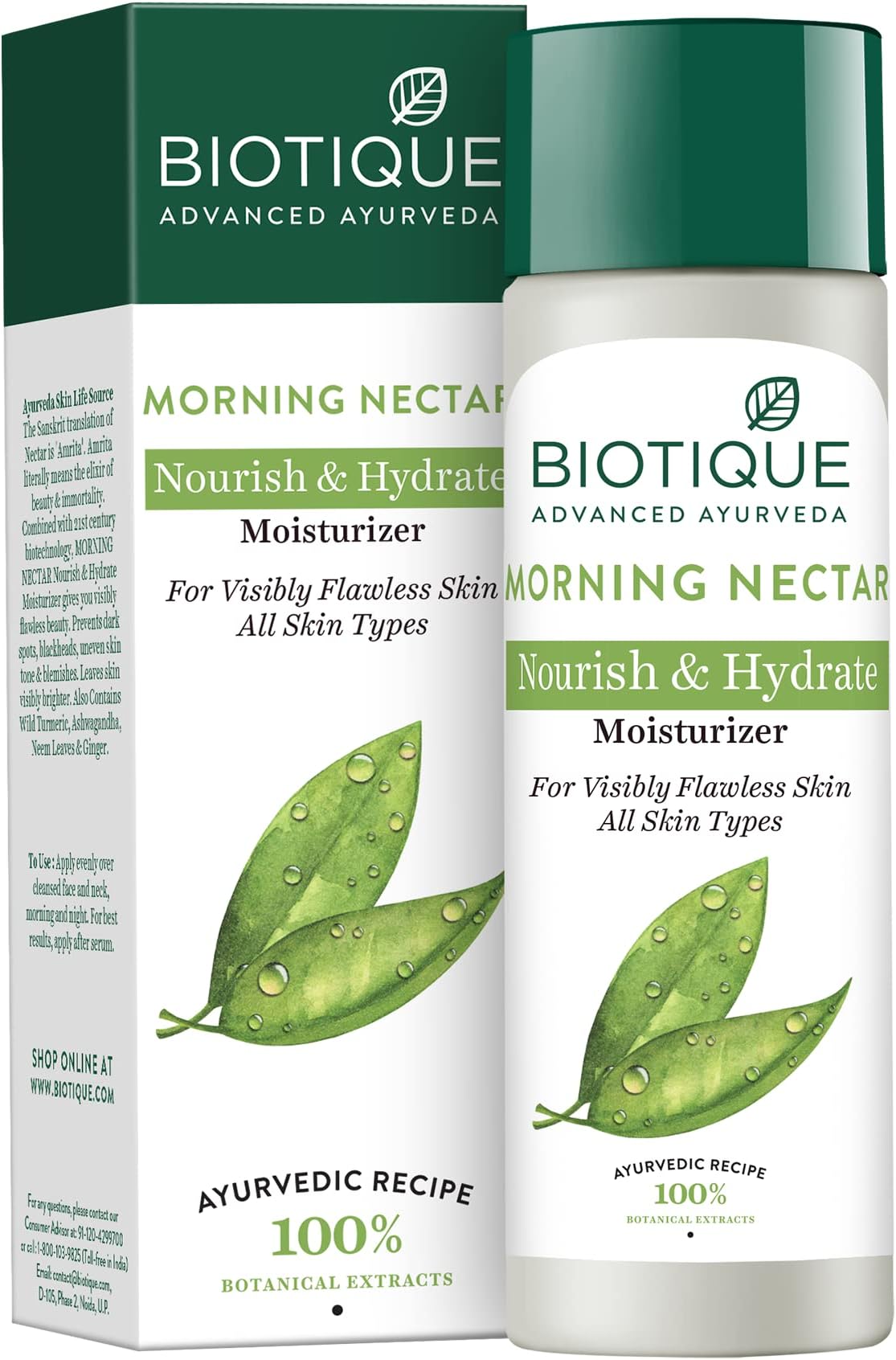 Morning Nectar Visibly Flawless Skin Moisturizer 120 Ml ( 4.05 Oz.) I For All skin Types I See Lighter, Line-less, Replenished Skin
