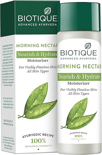 Biotique Morning Nectar Flawless Skin Moisturizer l Prevents Dark spots, Blackheads and Blemishes l Visibly Flawless Skin l Nourishes and Hydrates…