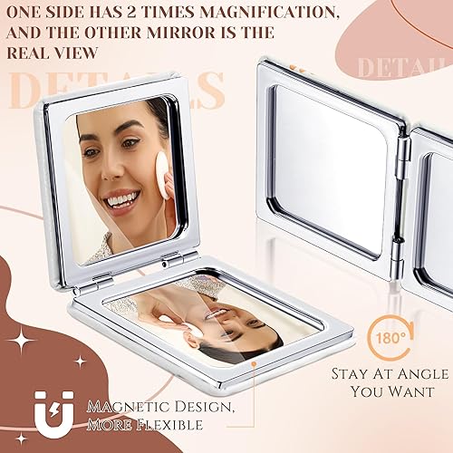 Miniatura 4 de Suzile Espejo de bolsillo bohemio arcoíris de 18 piezas, espejo compacto inspirador, espejo pequeño a granel para bolso, regalos de agradecimiento