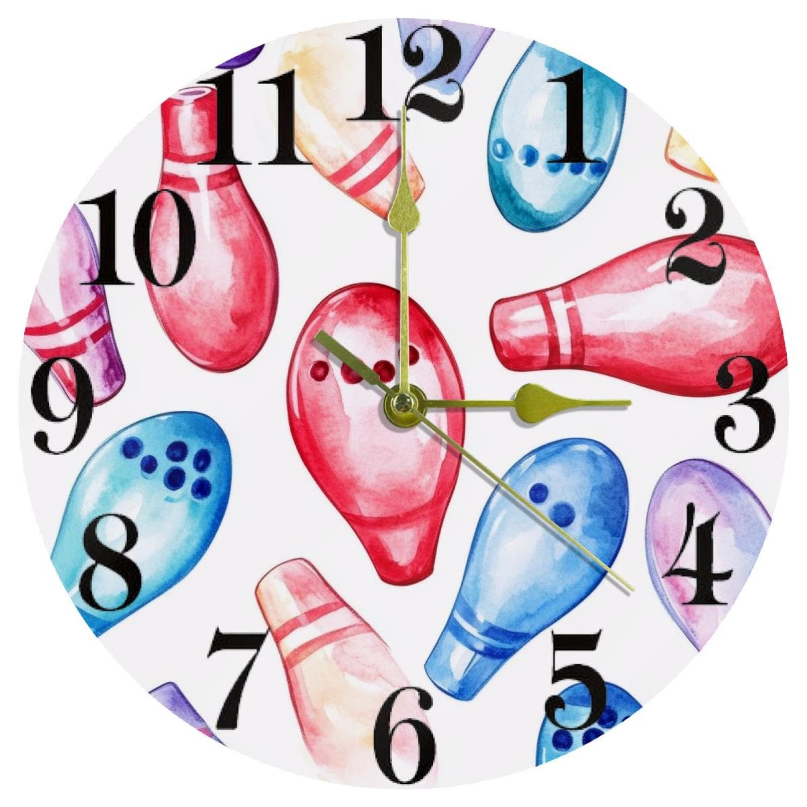 Horloge murale à quartz pour cuisine et bureau sans bruit à piles