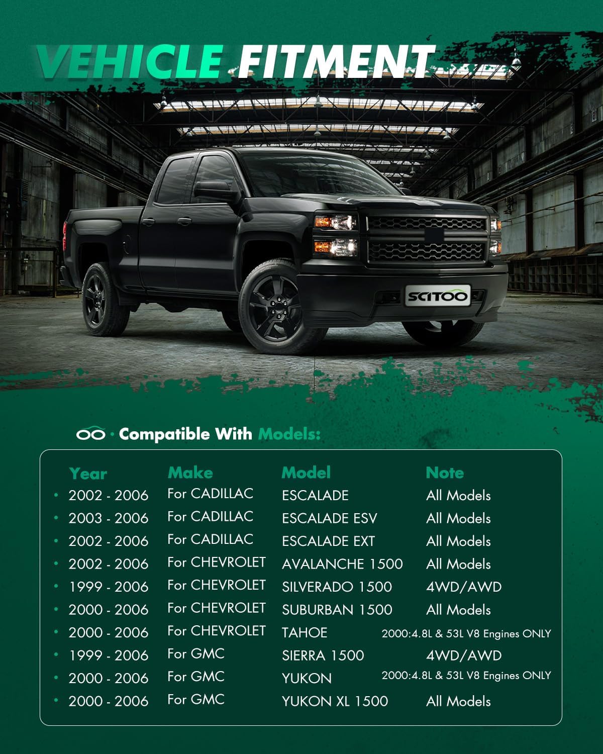 SCITOO 13pcs Suspension Kit 2 Upper Control Arm and Ball Joint 2 Lower Ball Joints 2 Stabilizer Bar Link Kit 4 Outer Inner Tie Rod fit for Chevrolet for GMC Series for Cadillac Escalade