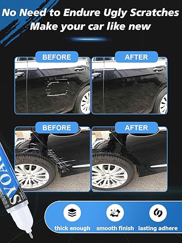 Miniatura 3 de SYOAUTO Pintura de retoque negro de cristal para autos, pintura de retoque automático, reparación de arañazos, pintura automotriz, removedor de