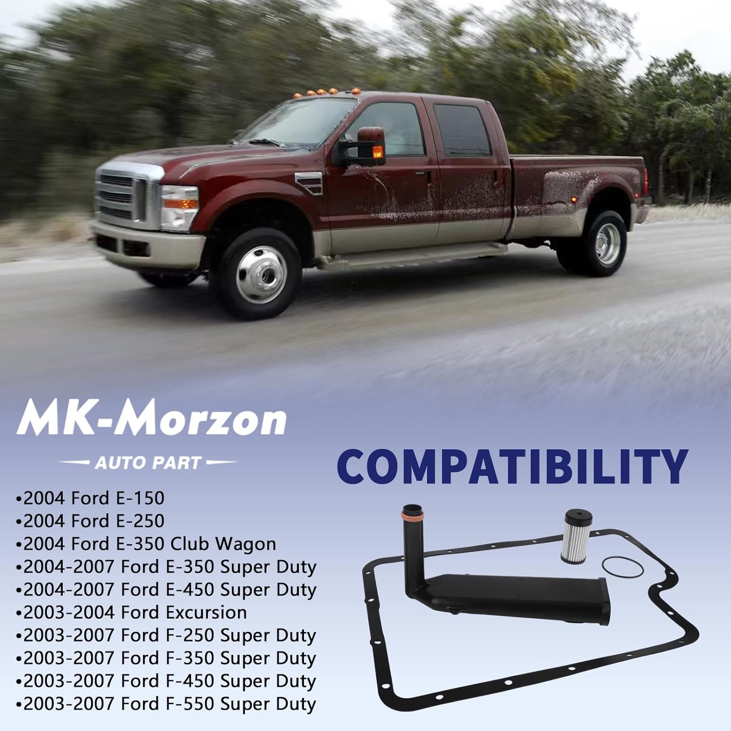 5R110W Transmission Filter Kit Compatible with Ford F-250 F-350 F-450 F-550 E-350 E-450 Super Duty 6.0L Powerstroke Replaces# FT144 3C3Z7A098AA 3C3Z7B155BA