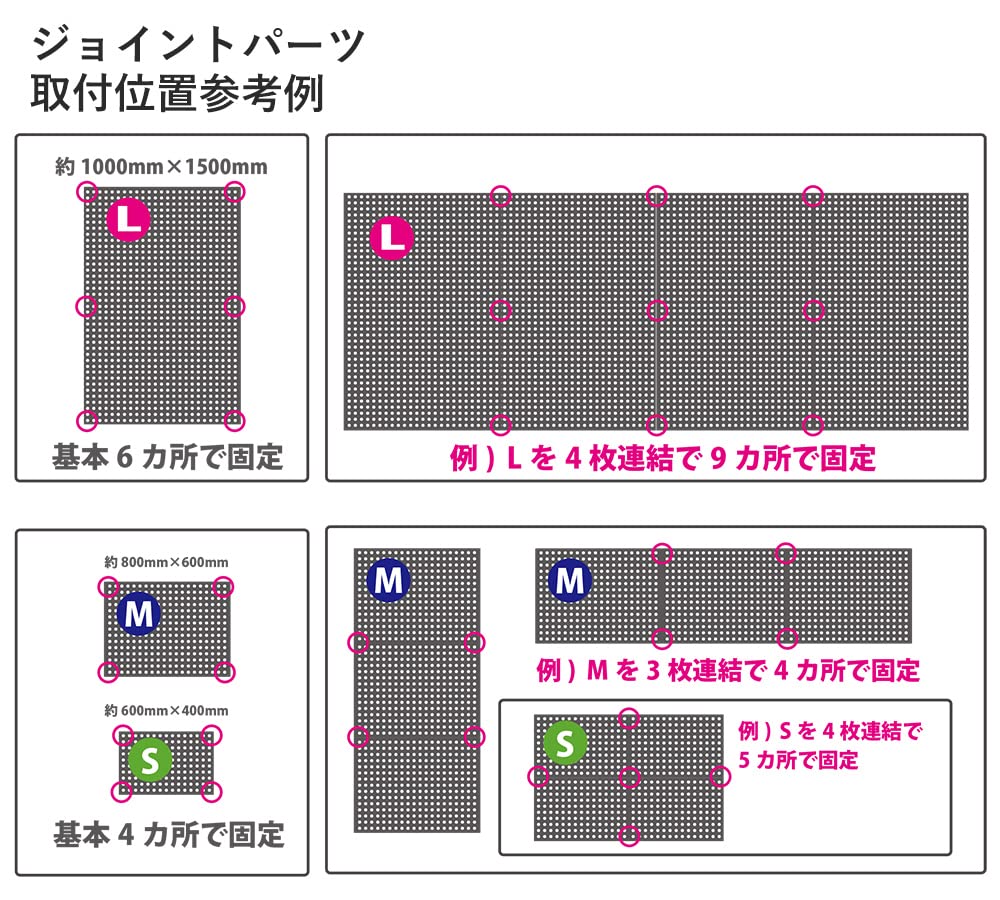 Amazon.co.jp: プロテック 有孔ゴムマット ジョイントパーツ 70mm×70mm
