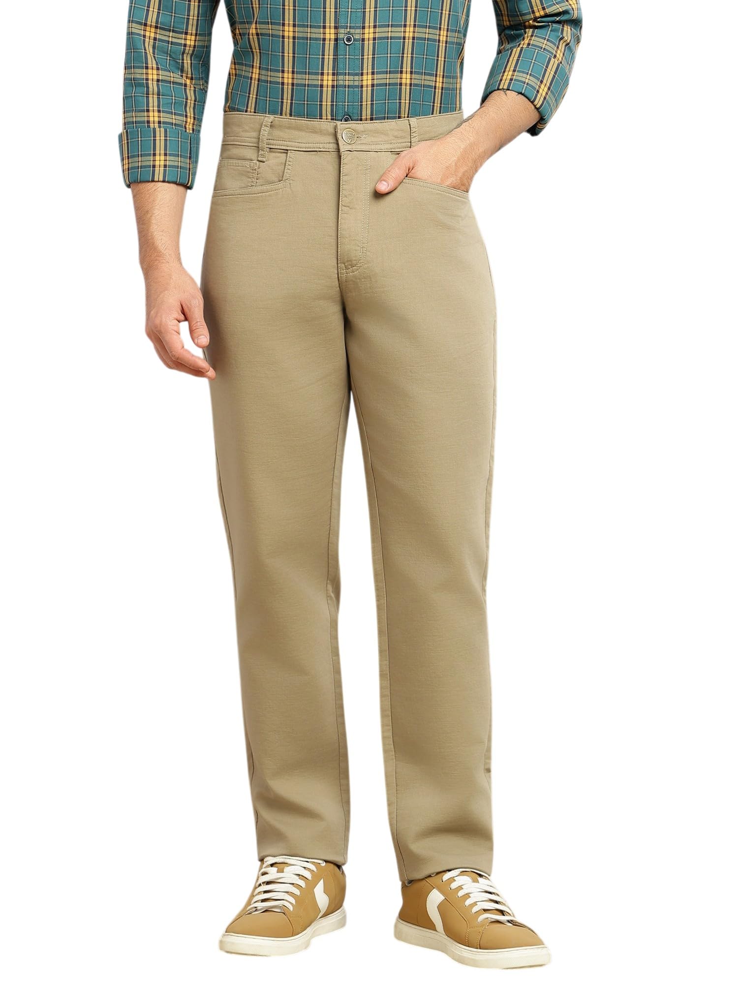 thomas scott Men’s Smart Straight Fit Chinos Trouser | Mid-Rise | Solid | 5-Pocket Design | Woven Fabric-picture-29
