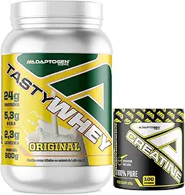 Tasty Whey 3W Sabor Original 900g + Creatina 300g - Adaptogen Science