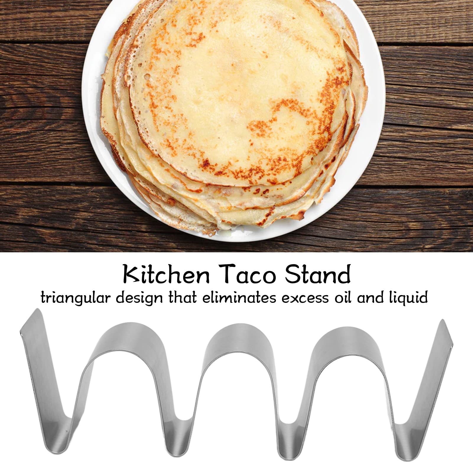 Supporto Per Tacos In Acciaio Inox - Vassoio Per Tacos, Burritos E Panini, Resistente Al Calore - Foto 2