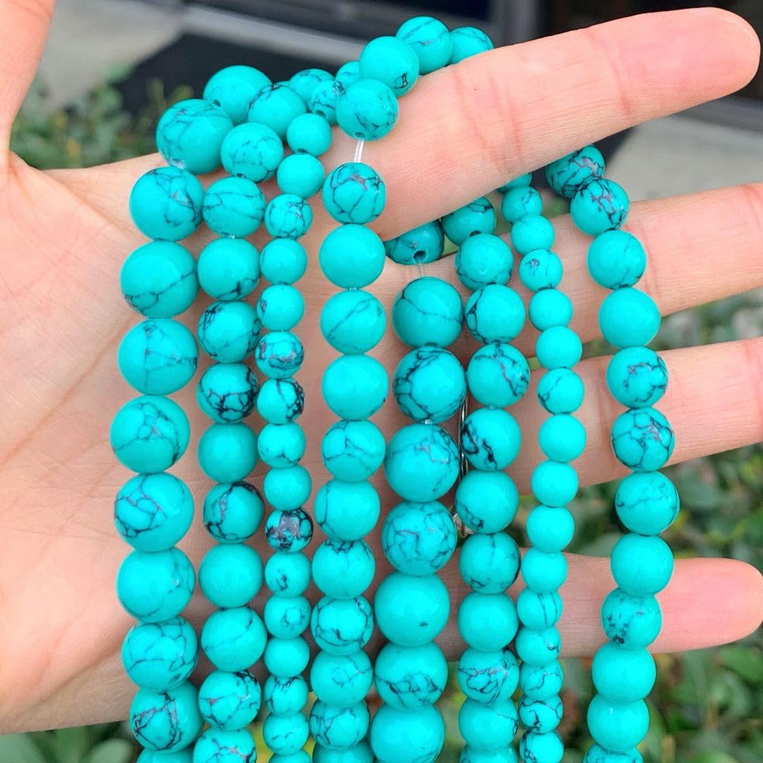 90pcs Adabele Natural Green Turquoise Howlite Gemstone 4mm (0.16 Inch) Round Beads