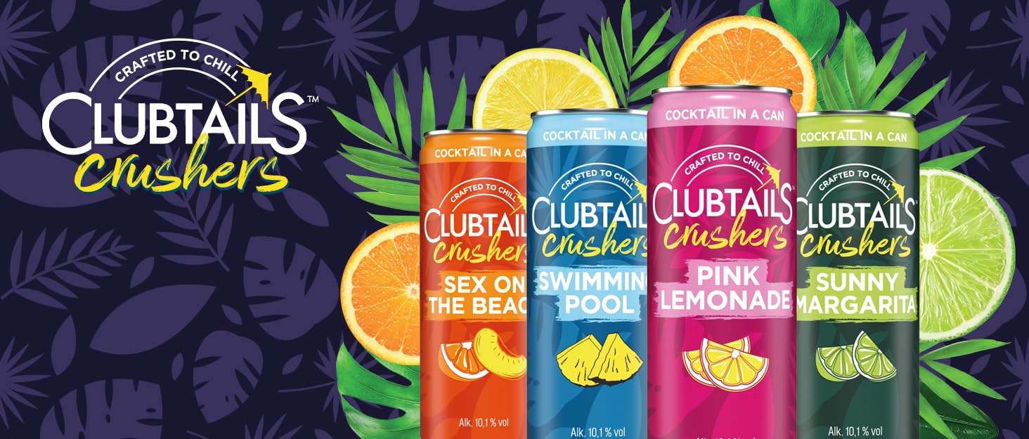 Clubtails | Sunny Margarita | Cocktail in der Dose | Erfrischend mit einem Hauch von Kohlensäure | Fertig gemischt - Ready to drink | Alkoholhaltig (Alk. 10,1% Vol) | 12 x 250 ml Dose
