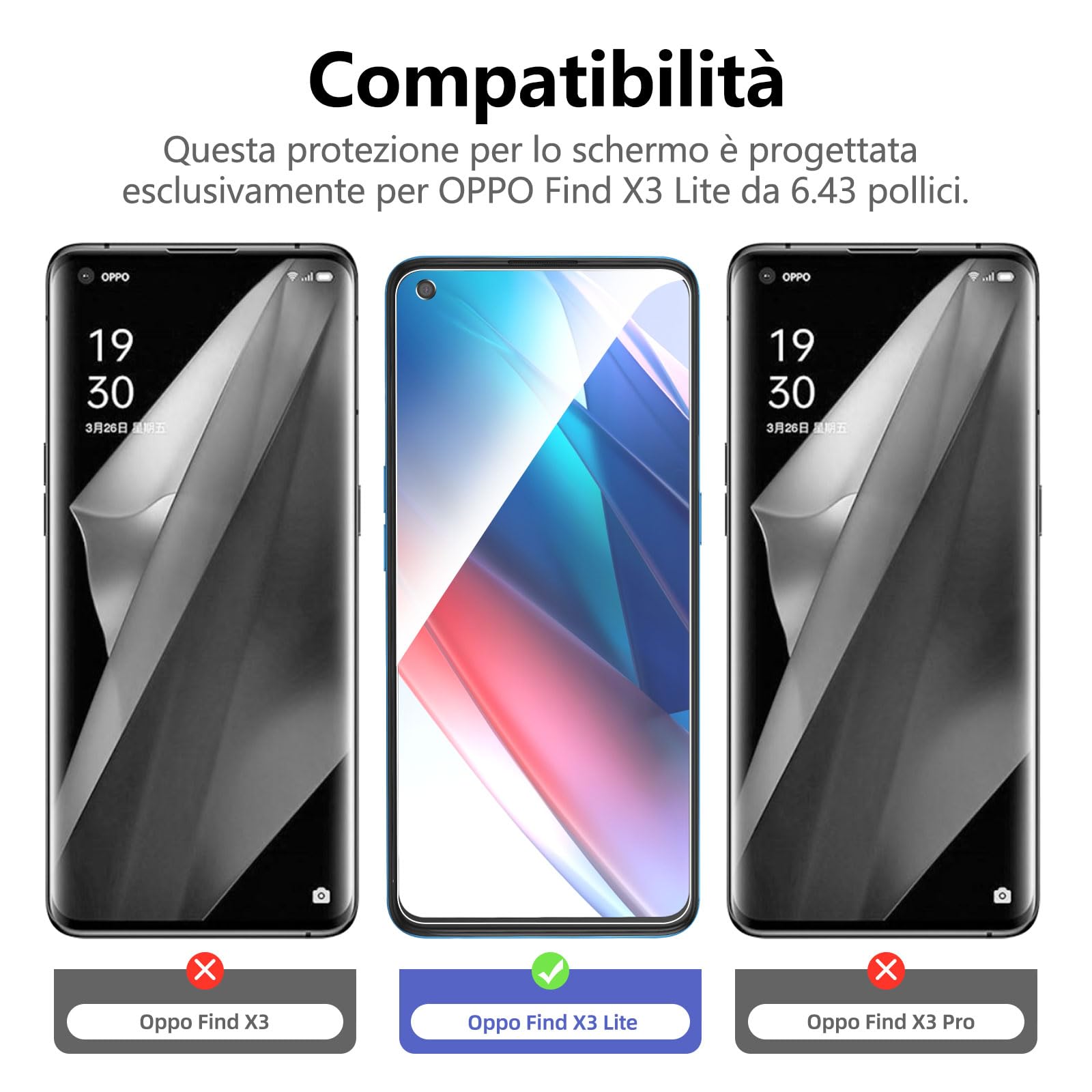 Per OPPO FIND X3 LITE COVER CUSTODIA TRASPARENTE + PELLICOLA VETRO