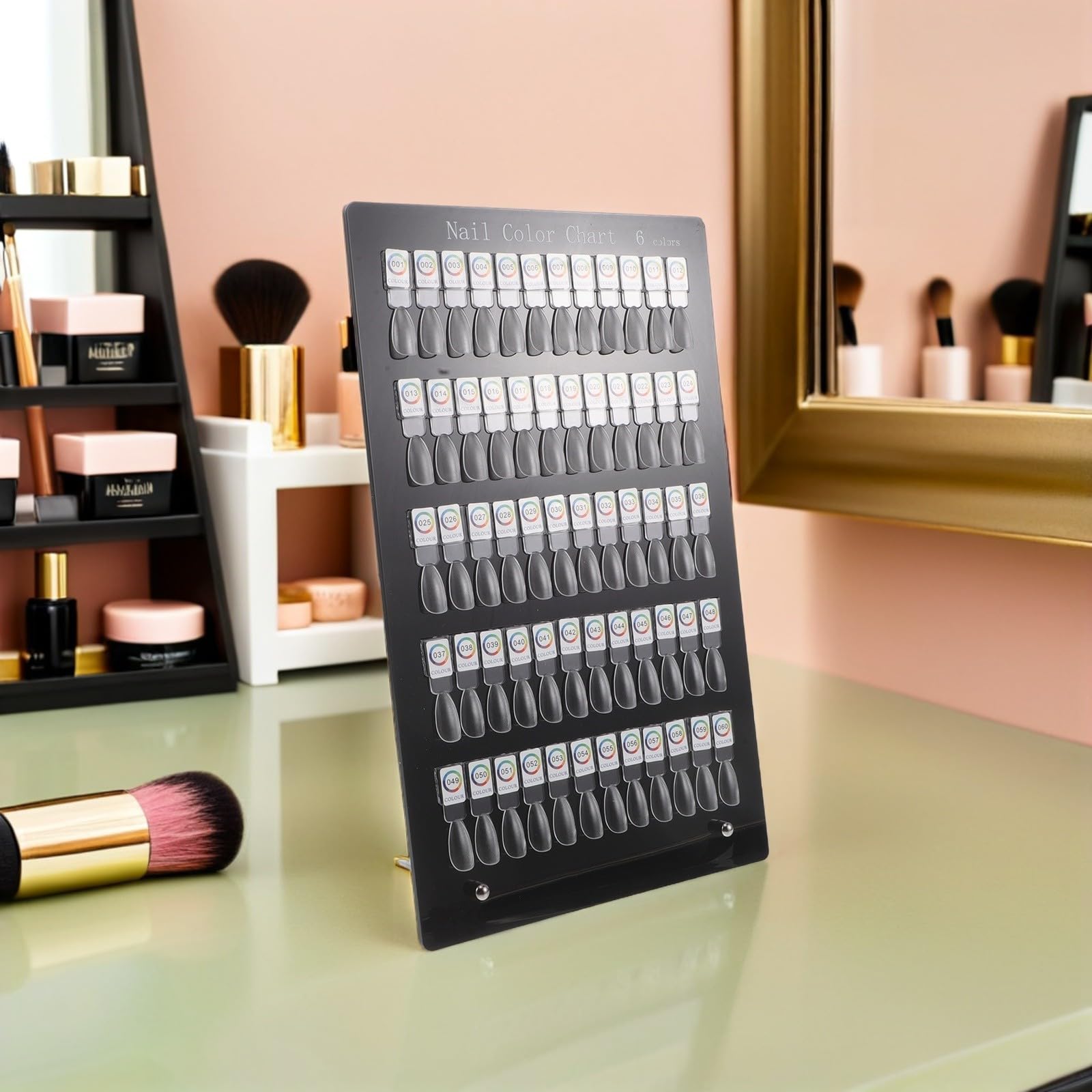 Nero Espositore Magnetico per Unghie, Acrilico 60 Slot