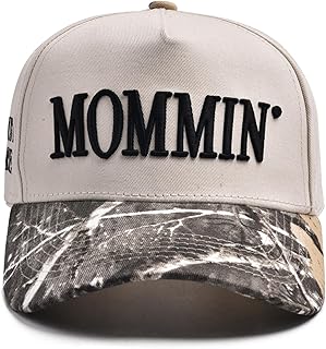 Mommin Trucker Hat for Women Embroidered Mom Baseball Cap Adjustable Canvas Vintage Hat for