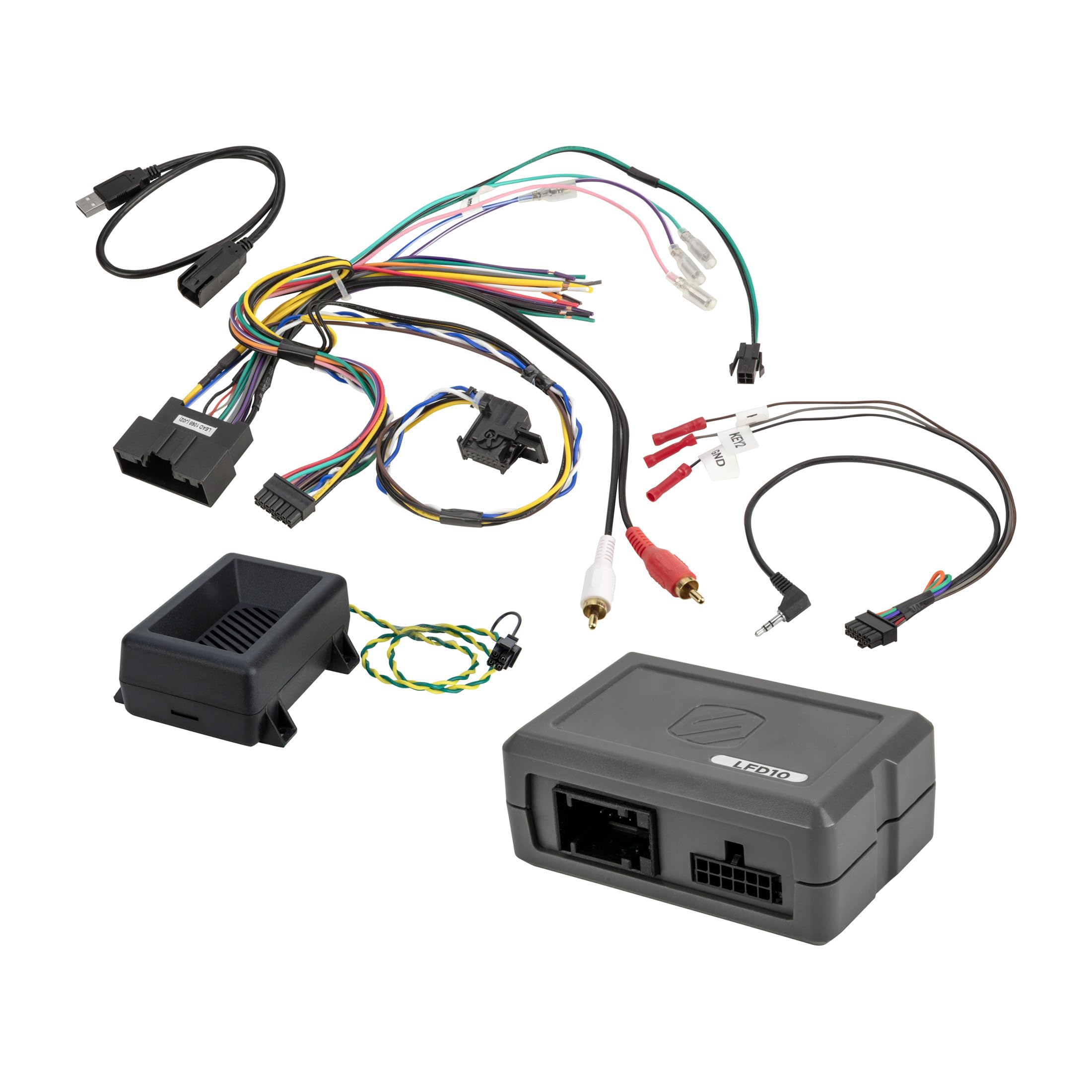 Scosche Link+ LFD10 Radio Replacement Interface with Steering Wheel Control Adapter Compatible with Select Non-Amplified 2015-2018 Ford Focus with 4.2” Screen - Car Stereo Receiver Wiring Harness Kit