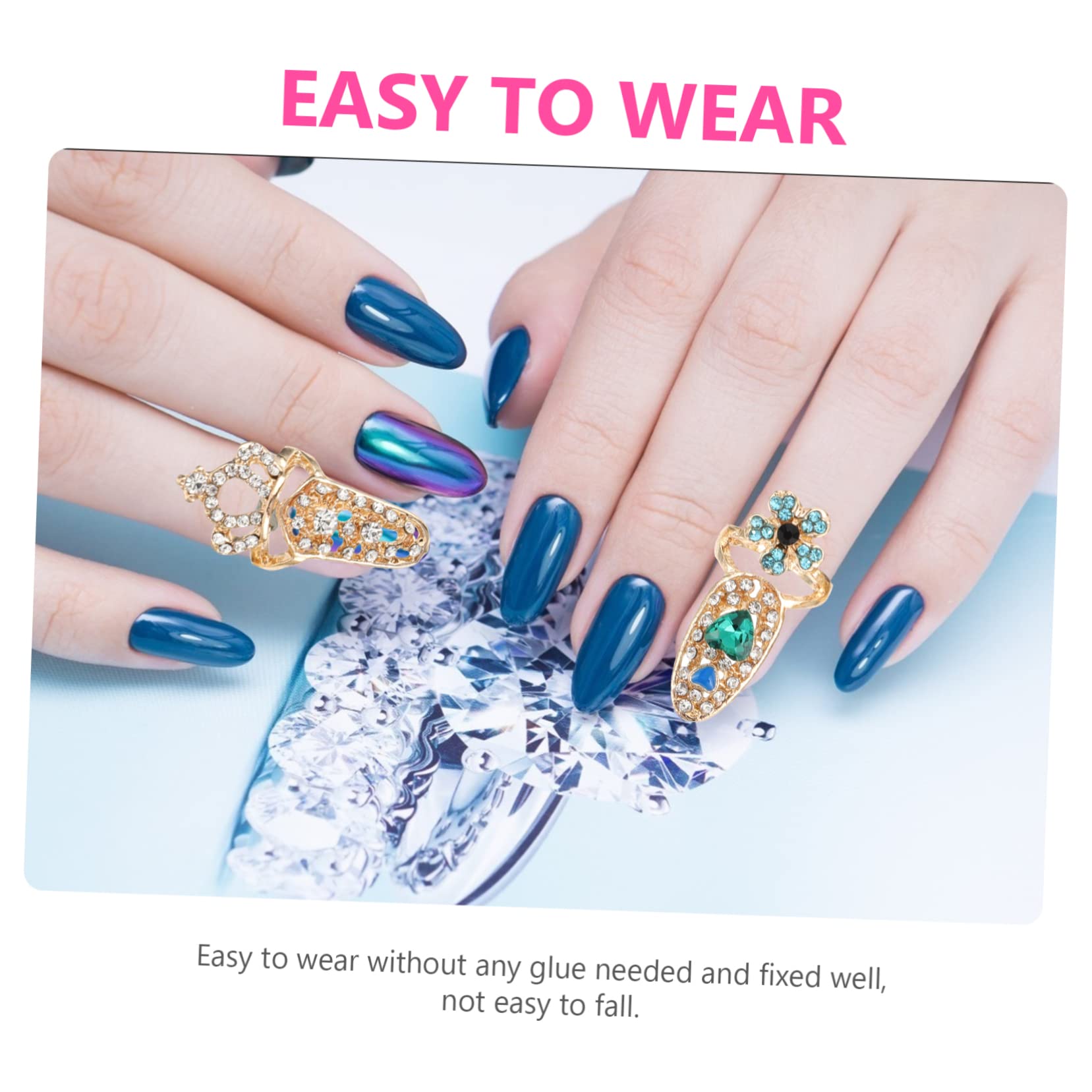 Healeved 36pezzi Anelli Per Unghie Manicure Decorazioni Fashion Accessori Per Unghie Artistiche Per Adulti e Design Elegante e Facile Da Indossare