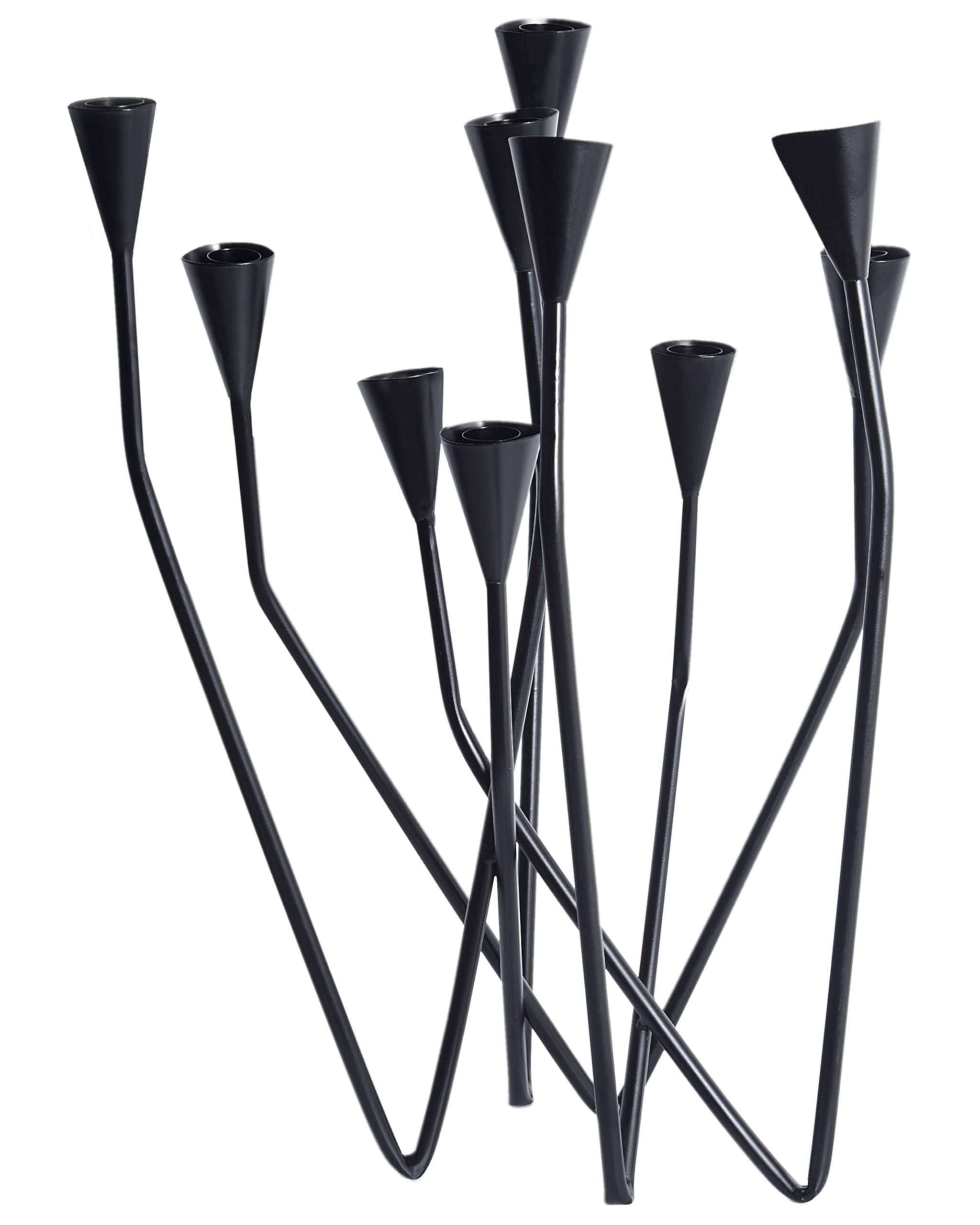 Kerzenständer für 10 Kerzen Metall schwarz minimalistische Deko Matosinhos