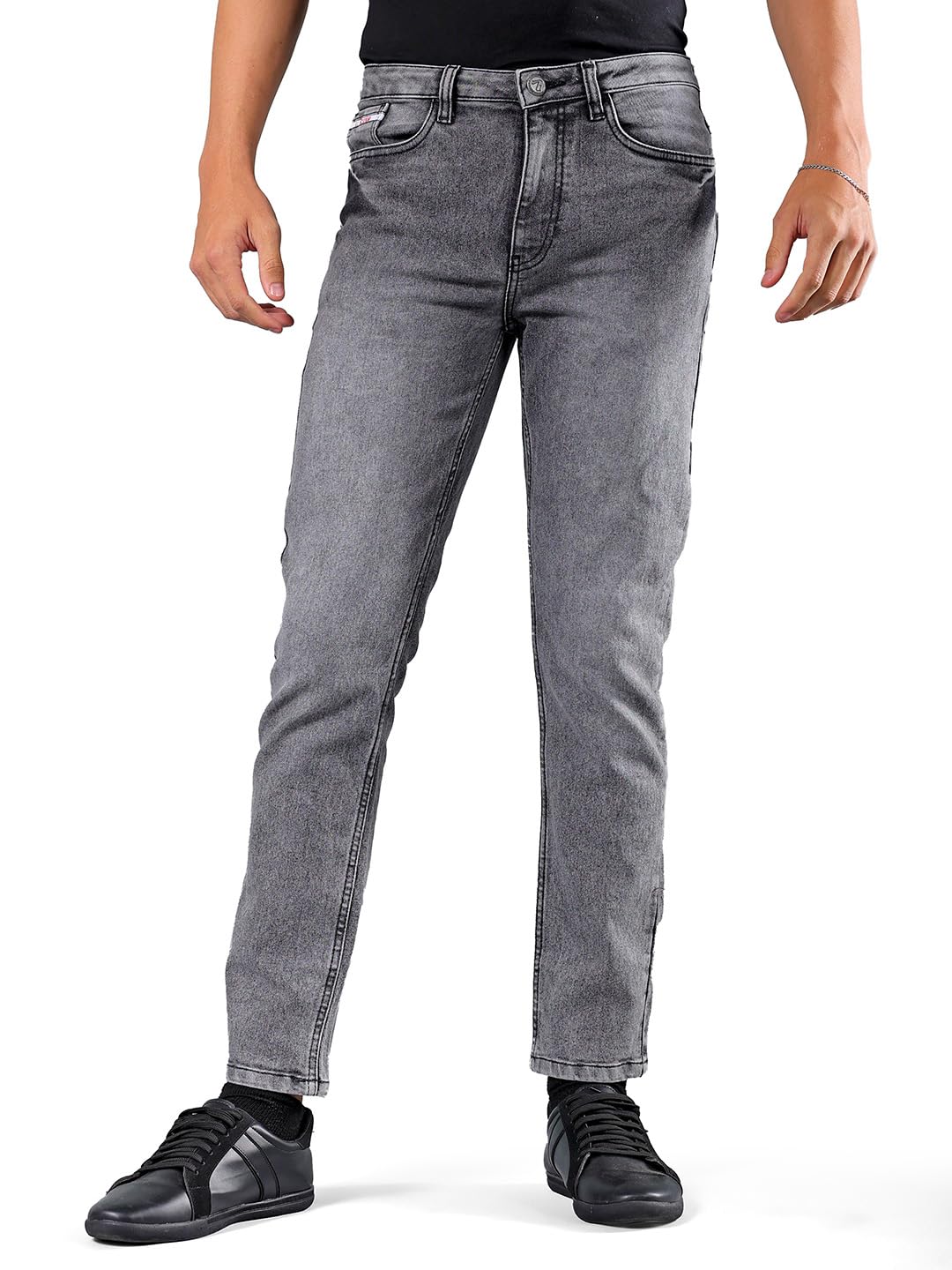 the indian garage co Men's Slim Fit Mid Rise Solid Mid-Rise Jeans-picture-26