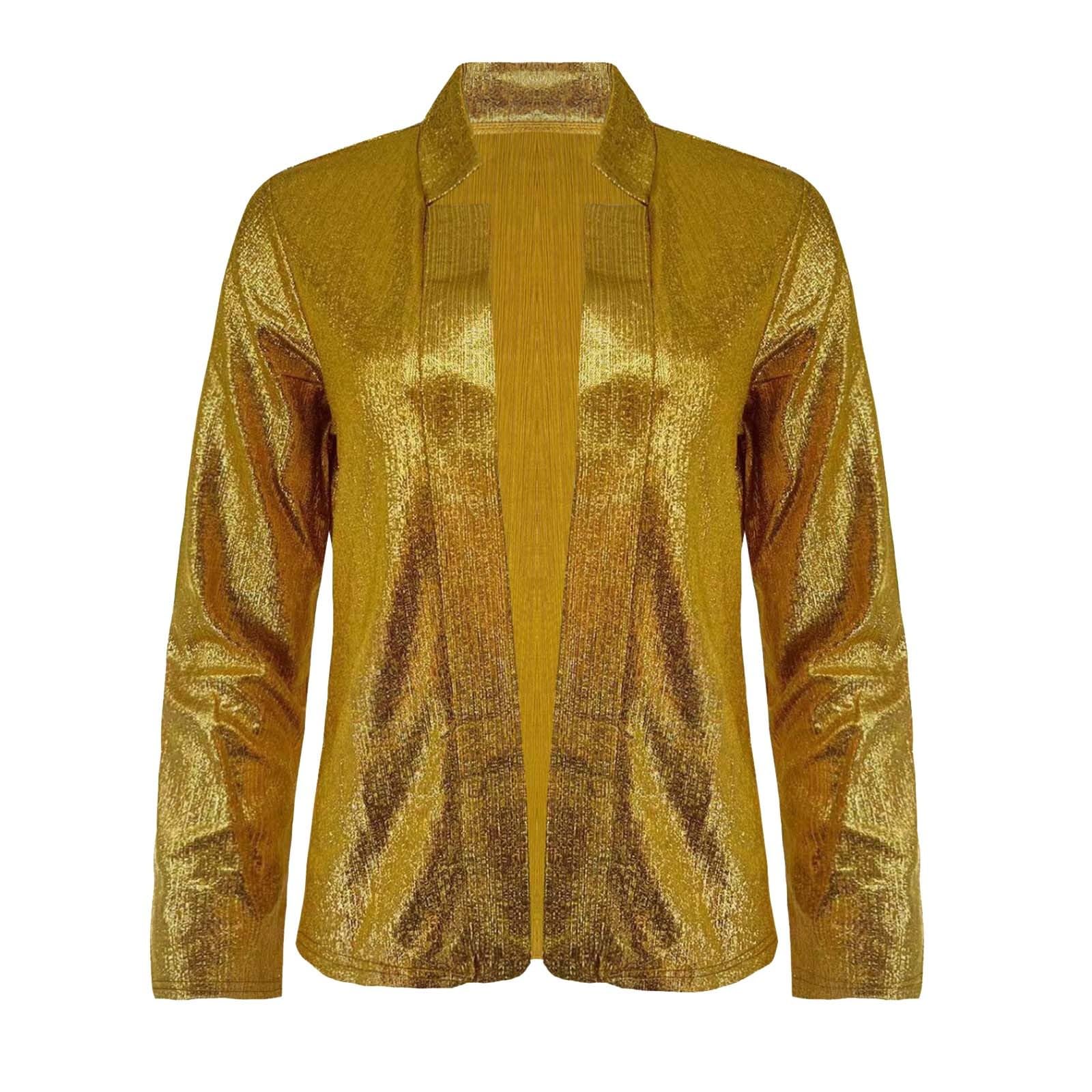 Generisch 2026 Damen-Pailletten-Langarm-Stil, mittellang, kleiner einfarbig (Red-2, L)
