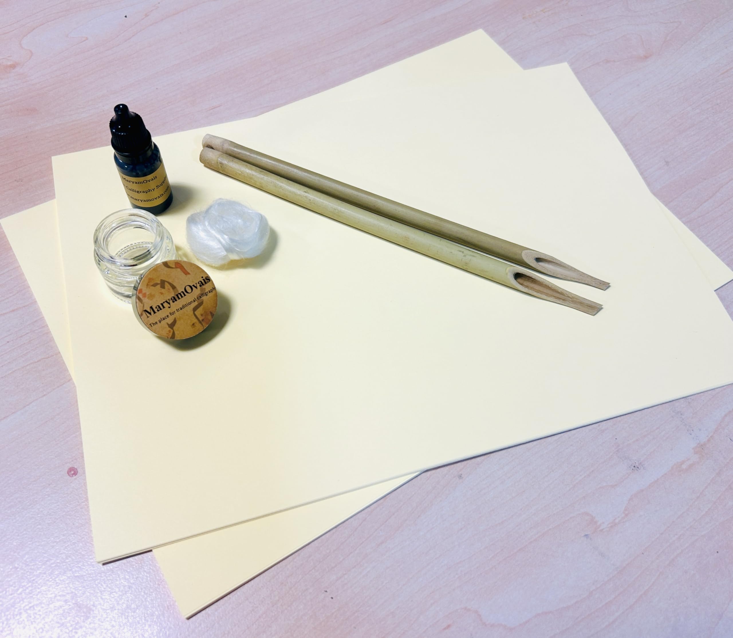 MaryamOvais Arabic Calligraphy Set - Alif For Calligraphy Writing, Traditional Bamboo Qalams For Khat