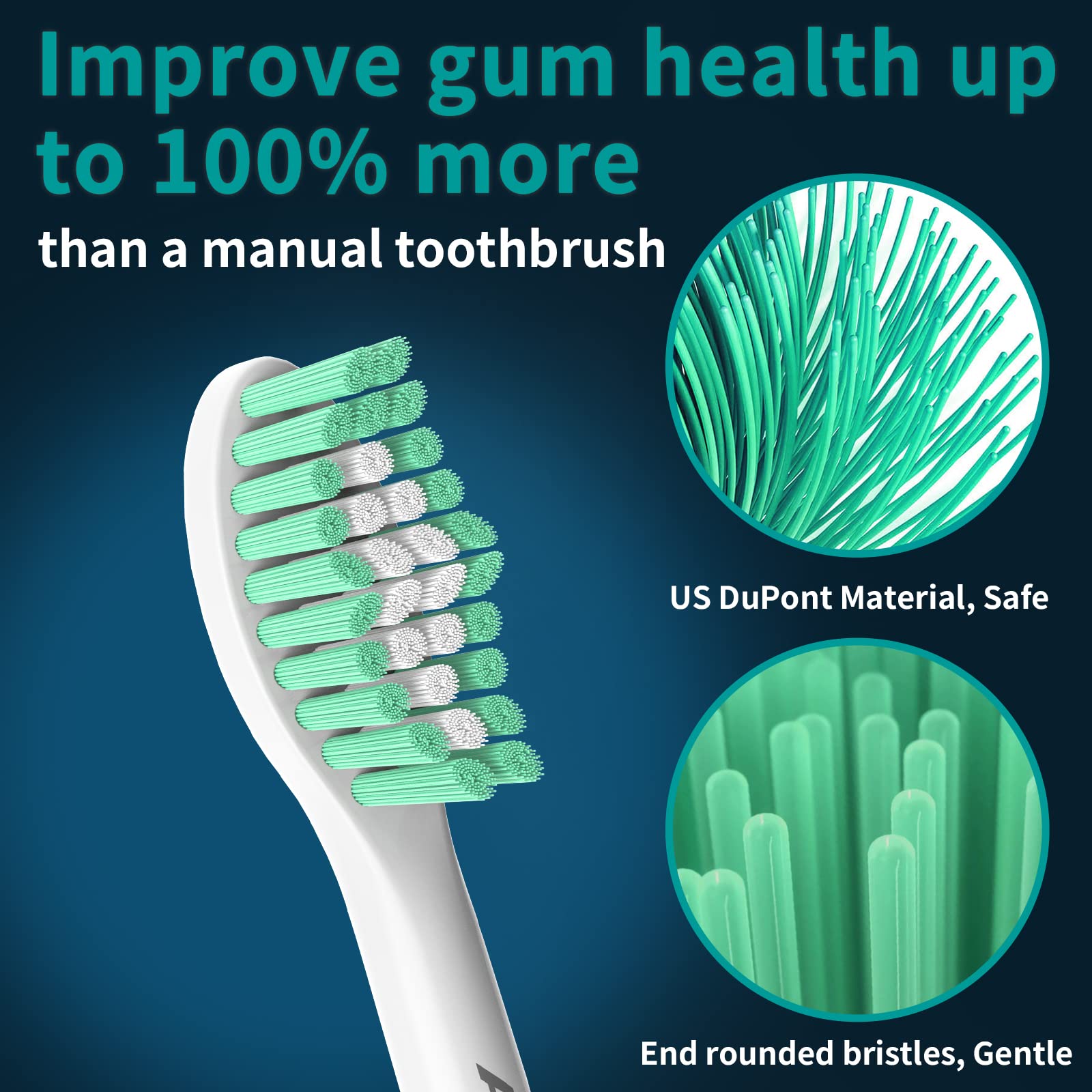 Aoremon Cabezales de repuesto compatibles con Philips Sonicare E-Series Essence Xtreme Elite Advance CleanCare cepillo de dientes eléctrico, 5 cabezales de recambio