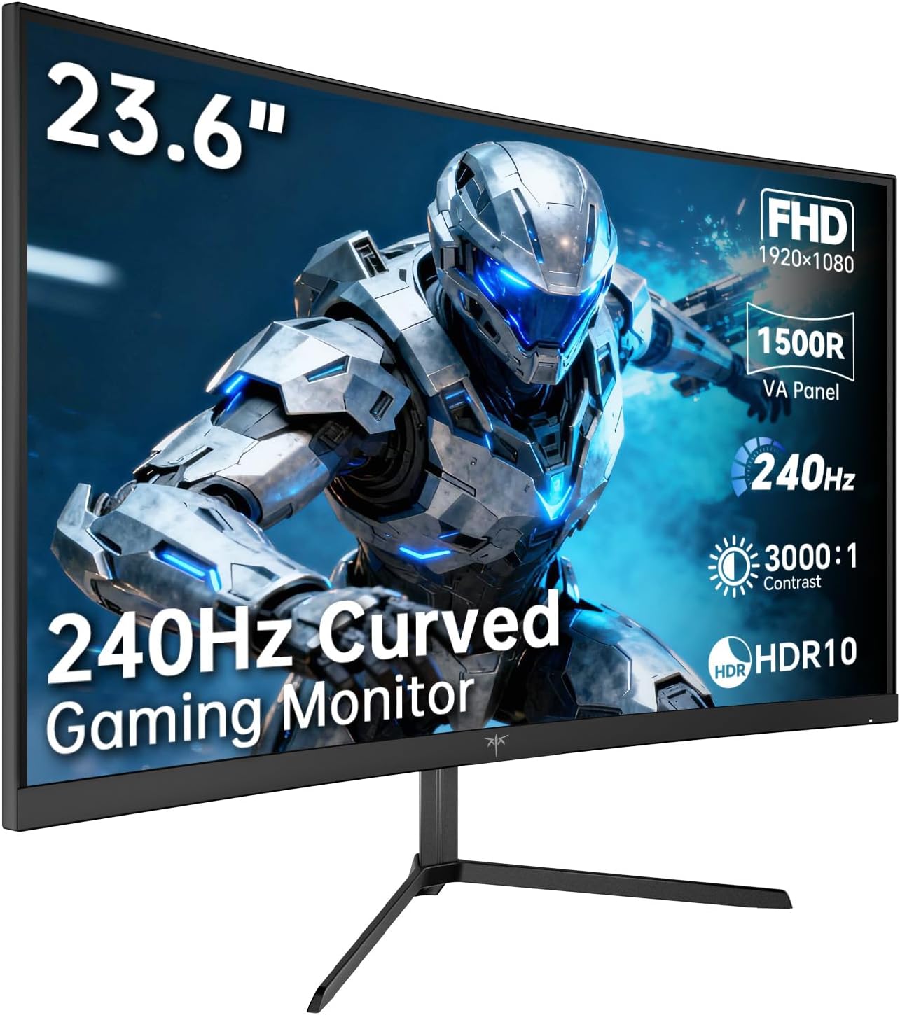  24 Inch 240Hz Curved Gaming Monitor, FHD 1080p 1500R 1ms Computer Monitor, Adaptive Sync, 3000:1 Contrast, HDR Support, HDMI 2.0 & DP 1.4, Low Blue Light, Tilt, VESA, H24S17P