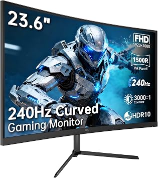 KTC 24 Inch 240Hz Curved Gaming Monitor, FHD 1500R Computer Monitor H24S17P
