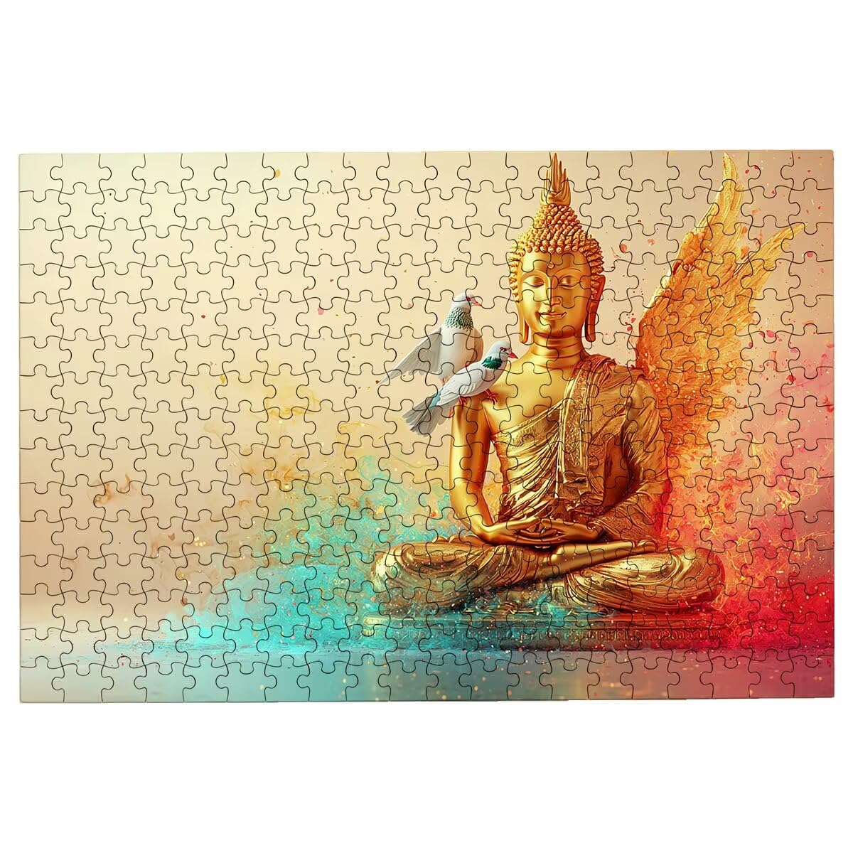 Puzzle 3000 sztuk dorosłych ptak, abstrakcyjne puzzle, puzzle 3000 sztuk dla dorosłych, drewniane puzzle z pudełkiem na prezent rozmiar 122 x 81 cm, wyzwanie puzzle dla całej rodziny, prezent -2398
