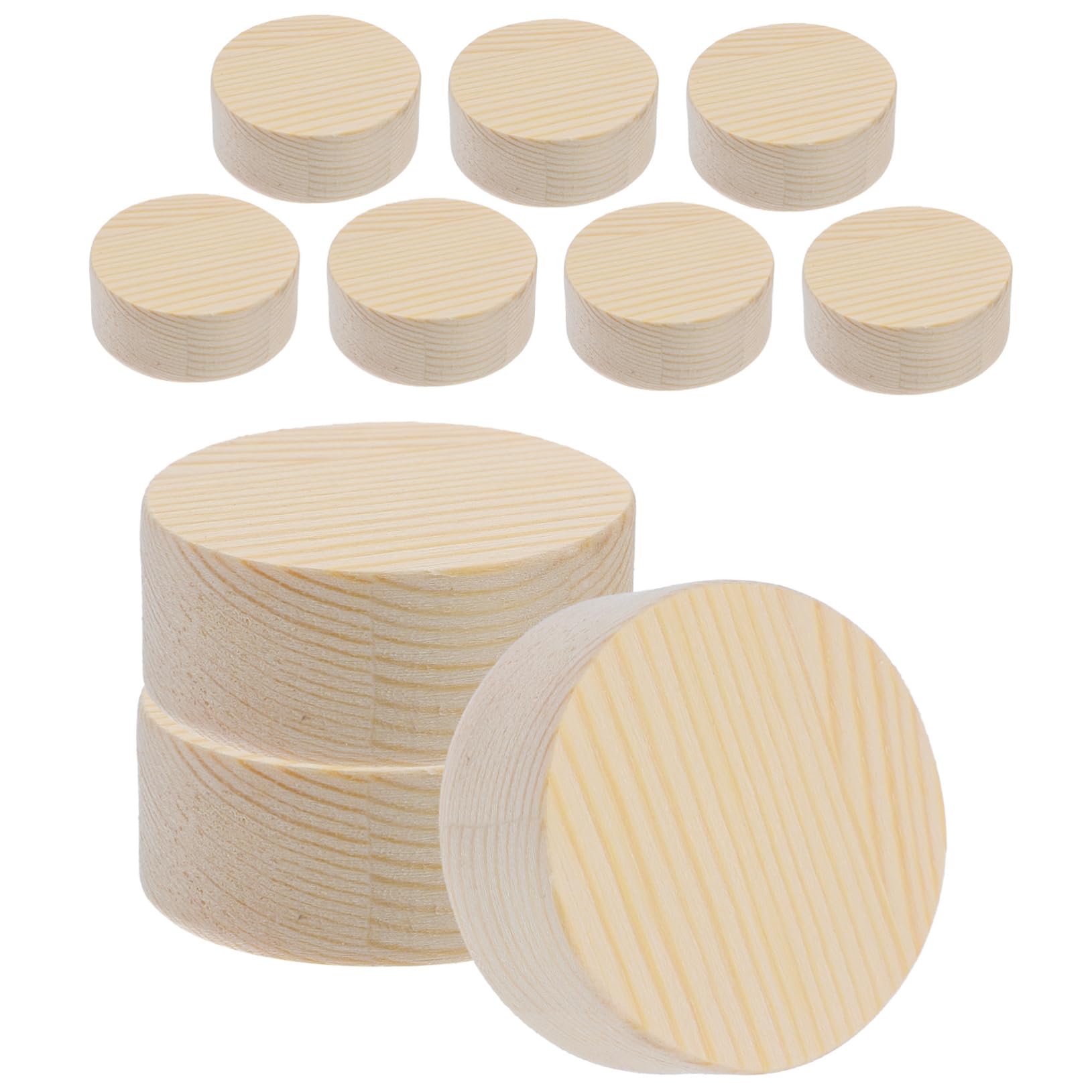 Artibetter 10pcs Round Wooden Slices for Crafts, Unpainted Natural Wood Blocks Suitable for DIY Projects and Holiday Decorations, Safe and Handmade Beige Wood Rounds