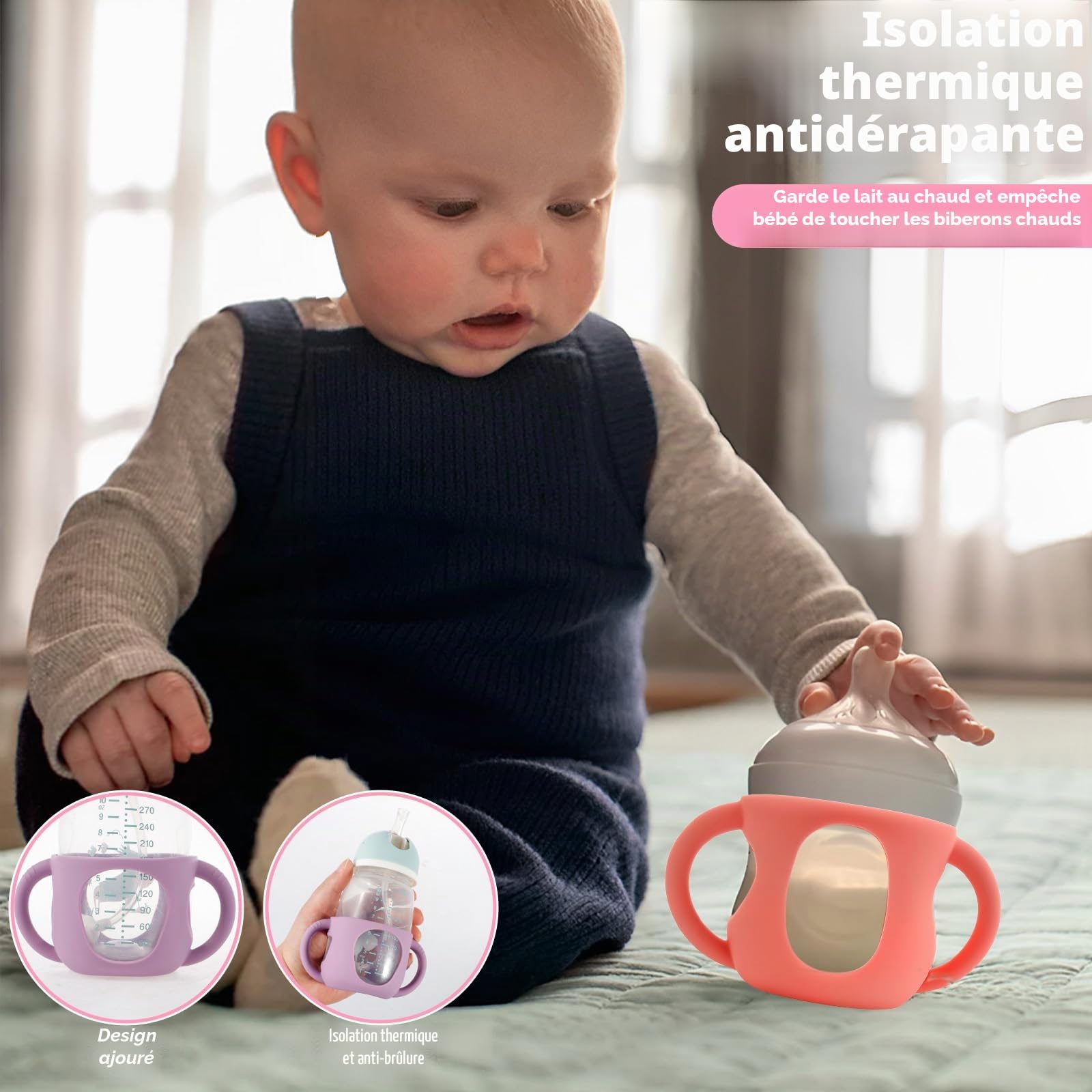 Lot de 6 poignées de biberon Avent - En silicone antidérapant - Facile à prendre en main