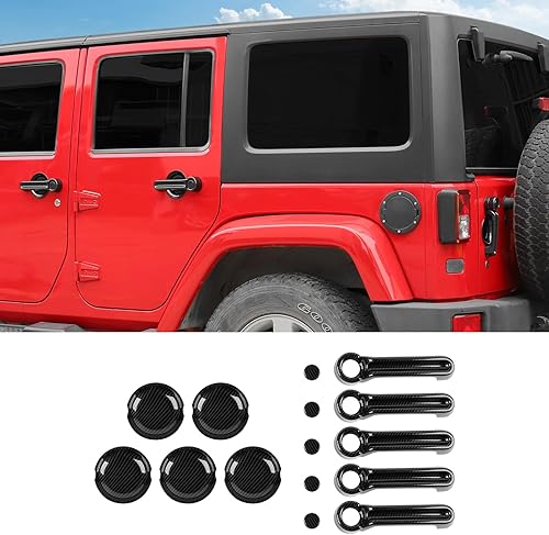 Miniatura 8 de Hoolcar Cubierta exterior para manija de puerta trasera, protector de hueco compatible con Jeep Wrangler JK JKU Sports Sahara Freedom Rubicon