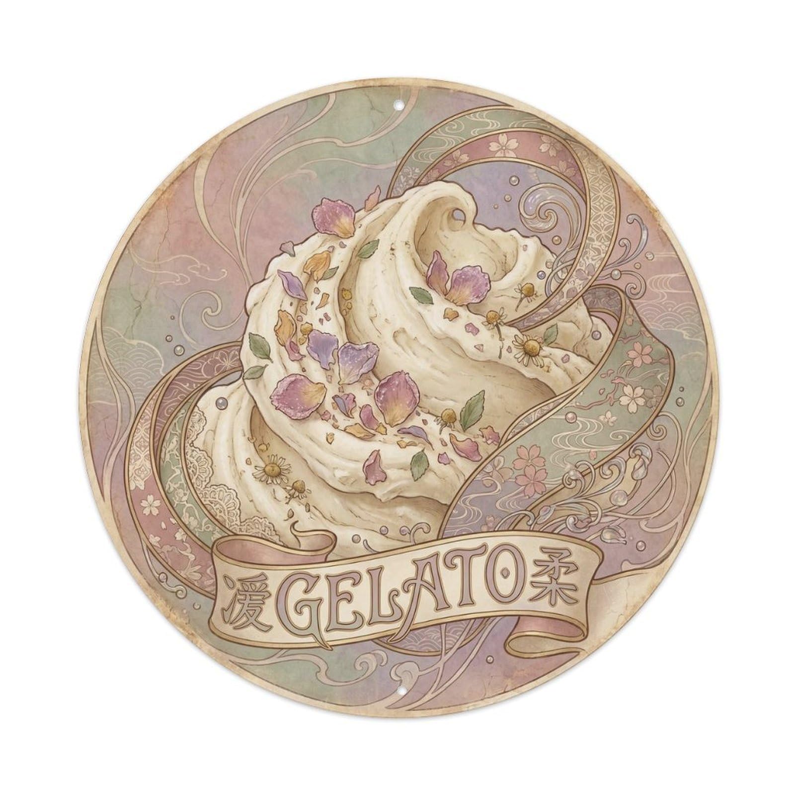 Gelateria Cafe Gelato Heritage Food Culture Metal Tin Sign
