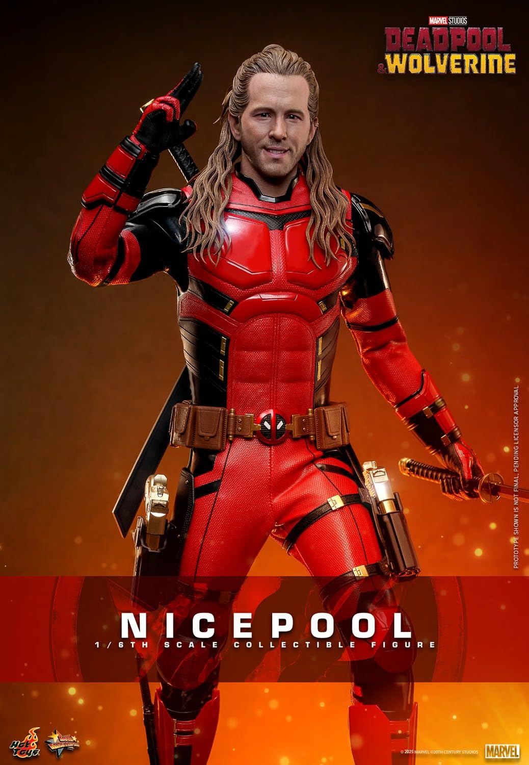 Hot Toys Marvel Comics Deadpool & Wolverine Nicepool - Personaggio da collezione in scala 1/6, 30,5 cm
