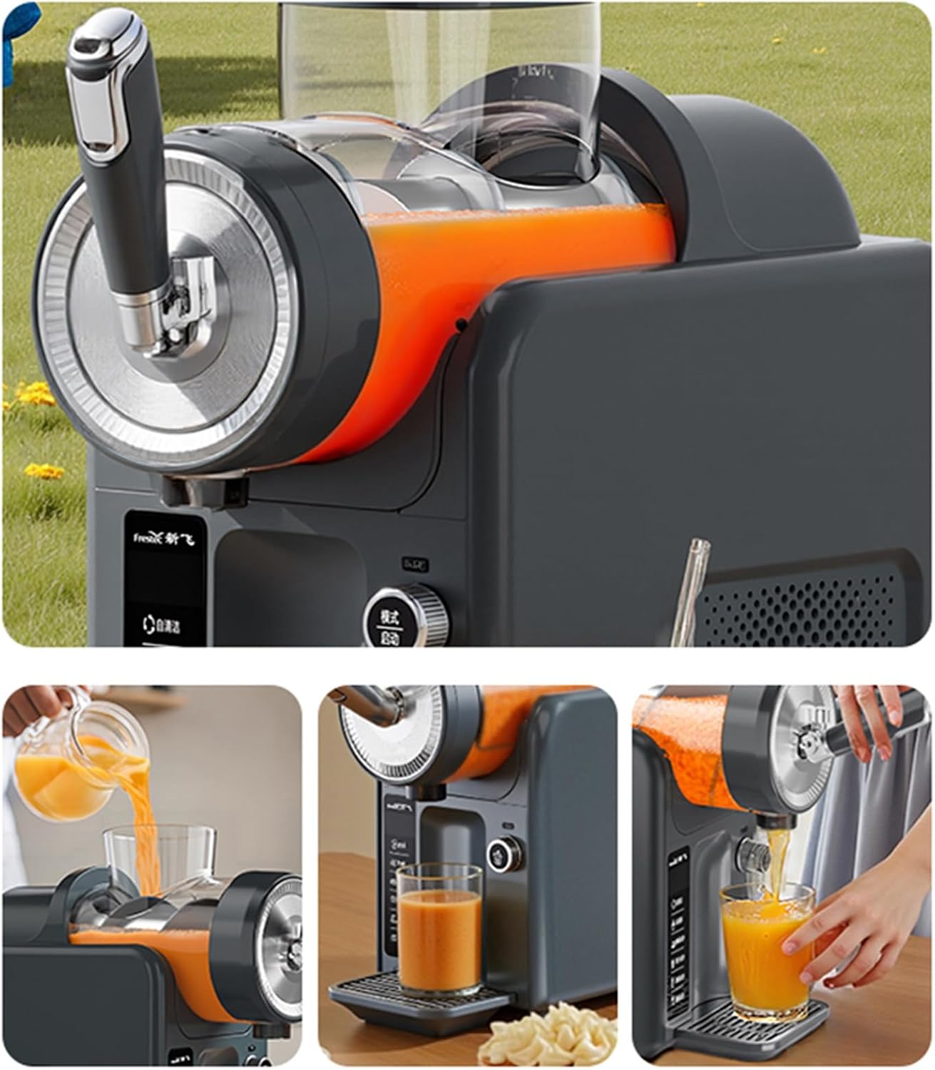 Slushie Machine No Ice Needed, Soft Serve Ice Cream Machine,Slushy Machine for Home with 6 Preset Programs, Quiet Operation, LED Display, Auto-Clean,Perfect for Milkshakes, Margarita Gray