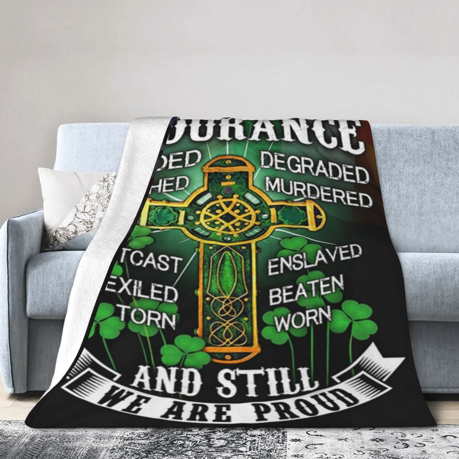 Lsjuee Flannel Fleece Blanket 40"X30" Irish Pride Irish Endurance We Still are Proud Bed Throw Blanket Quality Ultra-Soft Travel Spring Blankets for Boys Keep Warm