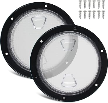 Boat Hatch 4in/6in/7.2in,Boat Deck Plates Round Non-Slip Inspection Hatch with Clear Detachable Cover,Marine Access Hatches Deck Hatches for RV Yacht KayakScrews Included1/2Pack