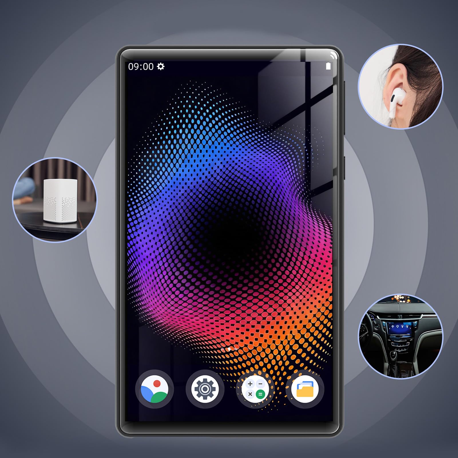 Jectse Schermo Touch 5.0 Pollici Lettore MP4, Bluetooth 5.0 WiFi 64GB HD