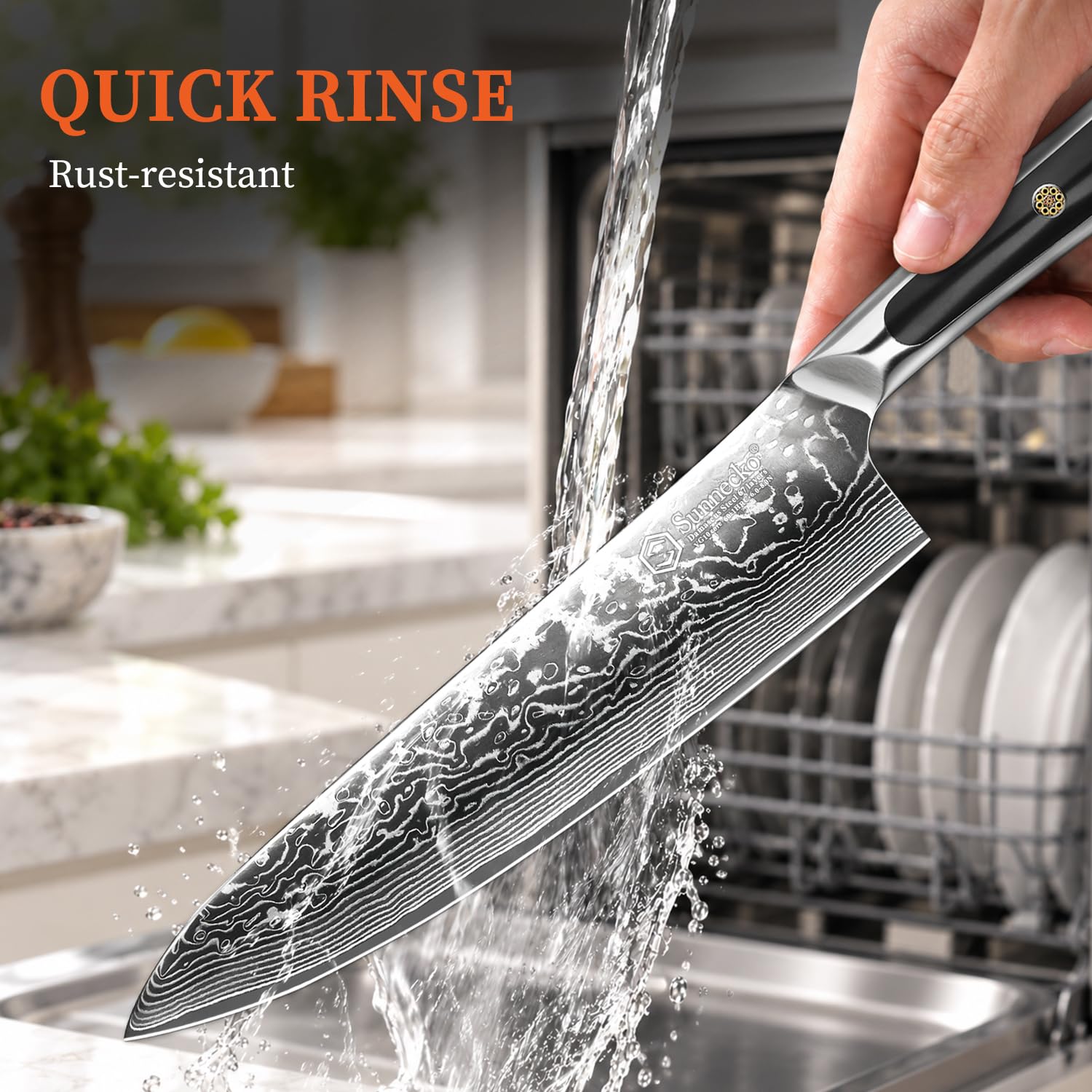 Sunnecko 8 Inch Japanese Damascus Chef Knife - Ultra Sharp VG10 Steel — Amazon image 9
