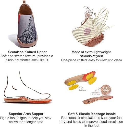 Miniatura 7 de UIN - Zapatos de viaje Happy Doggies para caminar para hombre, mocasines casuales de lona, ligeros, cómodos, a la moda