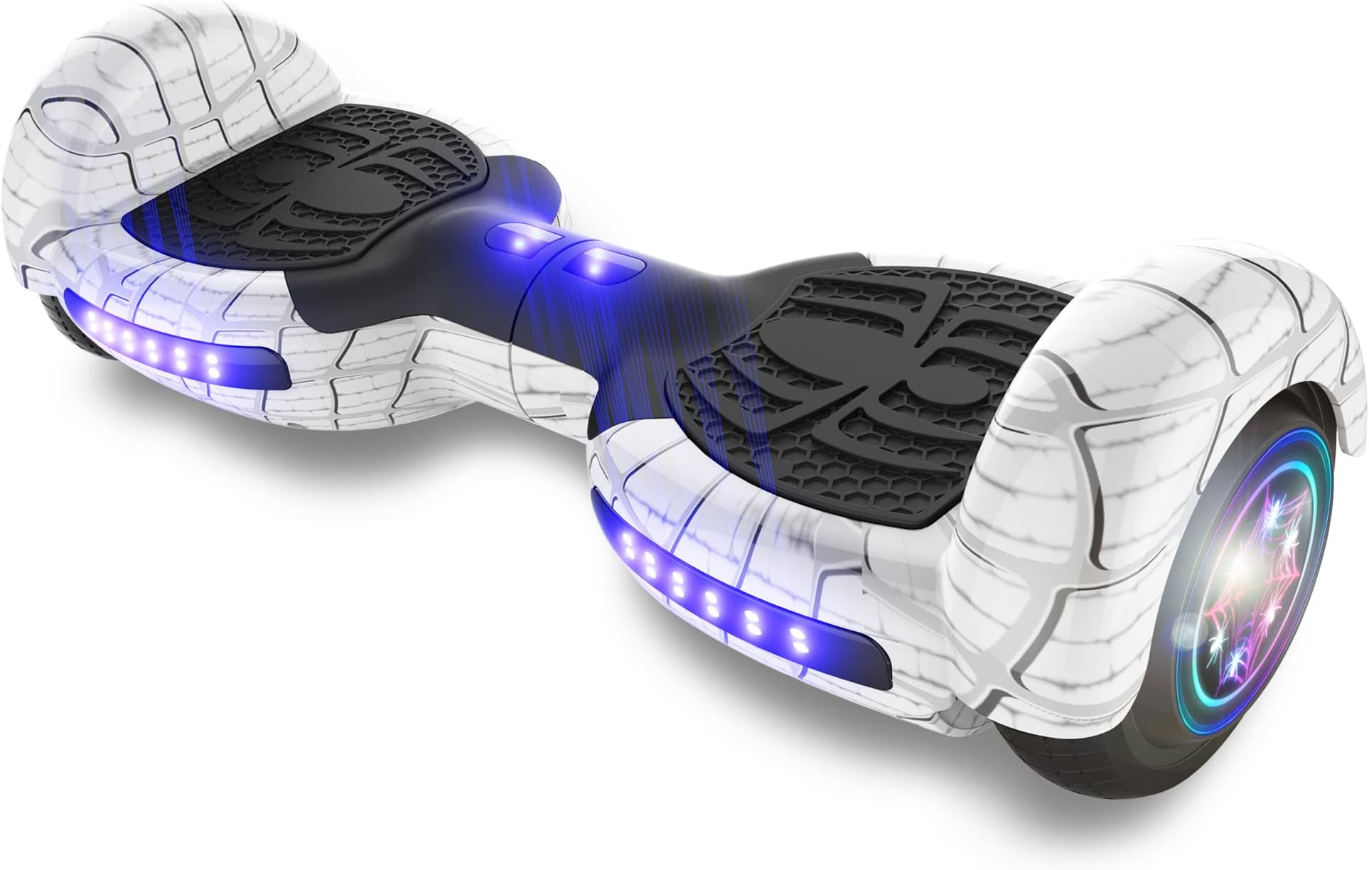 Hoverboard Self Balancing Scooter for Adults and Kids 300W Dual Motor 6.5" Wheels Built-In Speaker LED Lights Self Balance Hoverboards Great Gift UL2272 Certified (White)