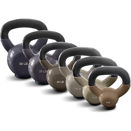 Kettlebell Sets Professional Grade - Strength Training Kettlebells for Home Workout - Cast Iron Kettle Bell Weight Sets for Men & Women with Special Protective Bottom
