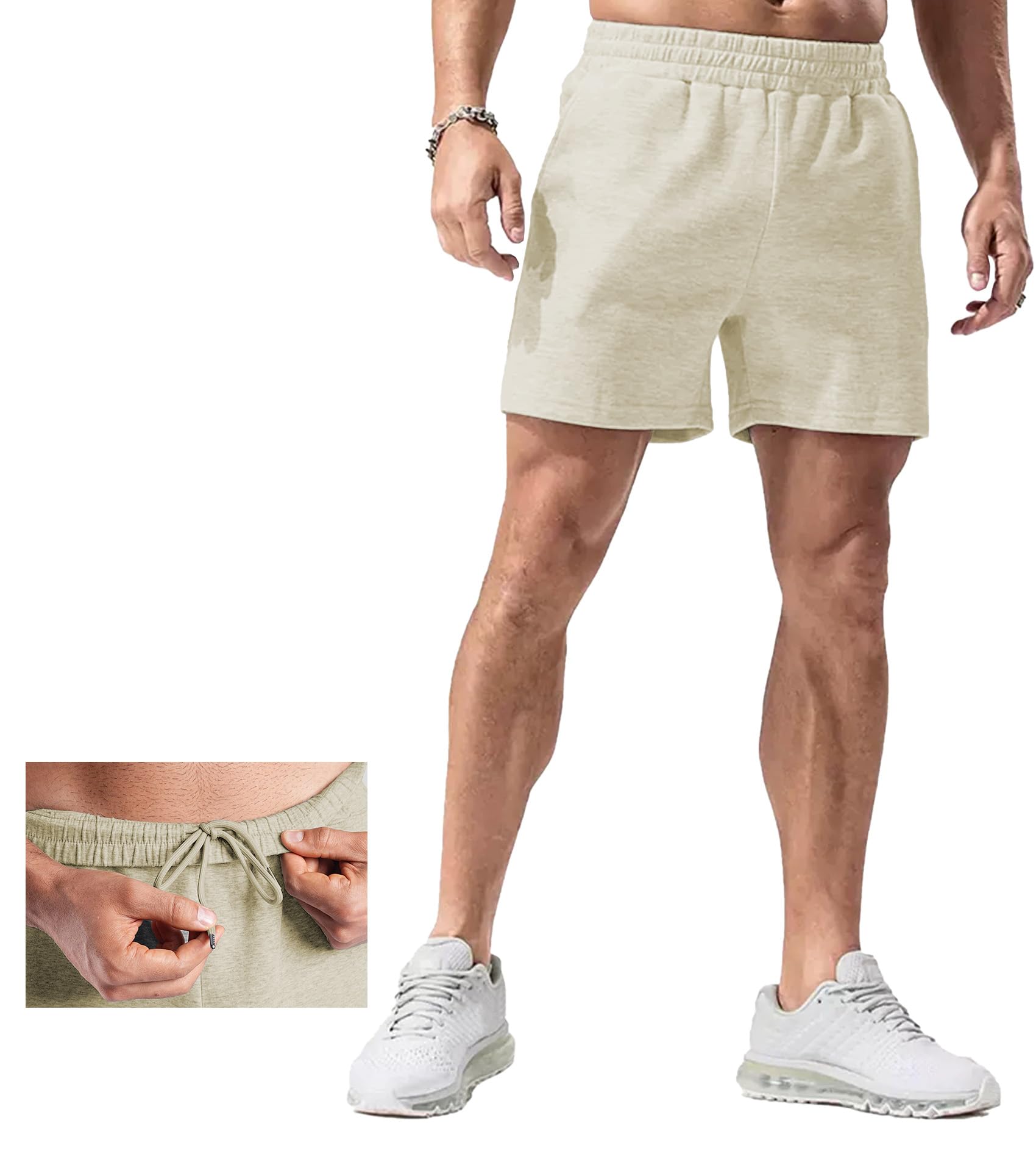 Fioboc Modal Blend Mens Lounge Shorts with Deep Pockets Athletic Gym Shorts Comfort 6 Shorts