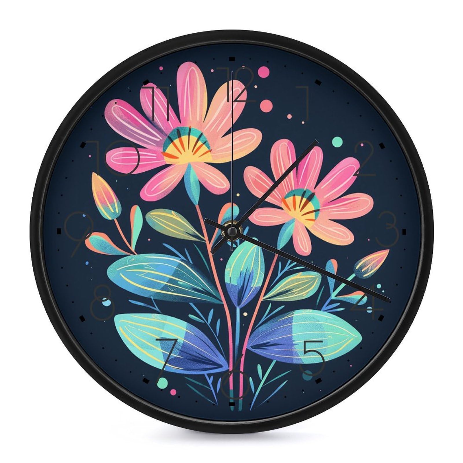 Horloge murale sans tic-tac ronde et moderne de 25,4 cm pour la maison