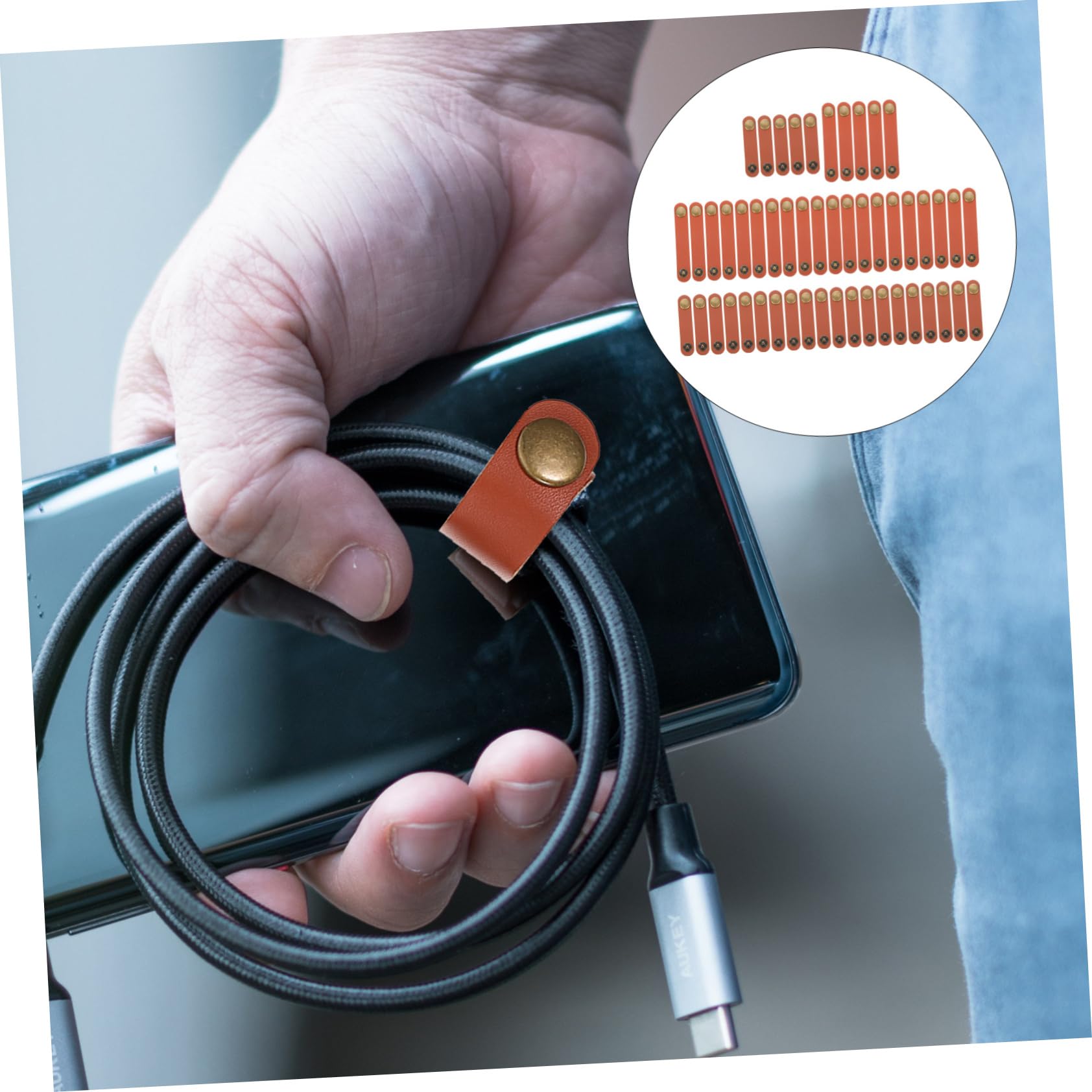 OSALADI 150stücke Kabelhalter Aus Leder Flexible Kabelbinder Zur Ordentlichen Aufbewahrung Von Kopfhörern Ladekabeln Und Usb-kabeln Für Kabelmanagement Am Schreibtisch Und Unterwegs