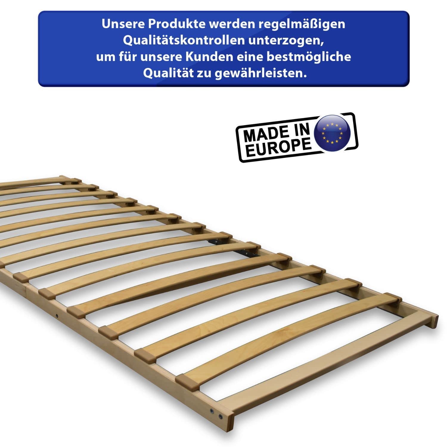 Coemo Lattenrost FIX mit 13 Federleisten, 140x200 cm, Nicht verstellbar | Einfache Selbstmontage Lattenrahmen geeignet für zahlreiche Matratzenarten, Qualitative Materialien