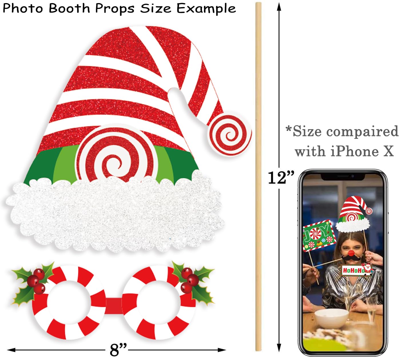 Henbrandt Kerst Foto Prop Set - 19-delig - Christmas Party Photo Booth Fun Feest Cadeau Henbrandt Kerst Foto Prop Set - 19-delig - Christmas Party Photo Booth Fun Feest Cadeau