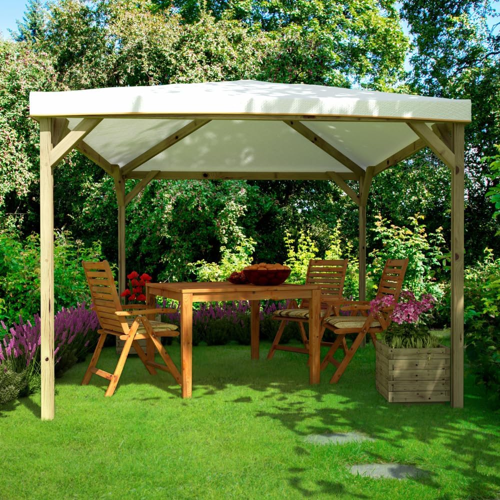 Gazebo Joy 3x3 in Legno Naturale – TheGoodGarden