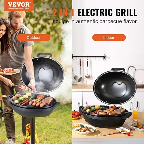 Miniatura 2 de VEVOR Parrilla eléctrica para interiores y exteriores, parrilla eléctrica de barbacoa de 1800 W, 200 pies cuadrados y superficie de parrilla de 2
