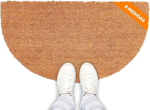 LUCA HOME - Felpudo Entrada casa 40x70cm semiluna - Felpudo Fibra de Coco con Base Antideslizante - Exterior e Interior - fácil de Limpiar, Resistente para hogar, Oficina, terraza y jardín