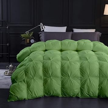 Fluffy & Thick 1500-Series Pinch Pleated Down Comforter Oversized King Plus 128x120 1-Piece All-Season Duvet Insert, 850 GSM Micro Fill with All Side Corner Tabs 100% Egyptian Cotton