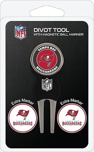 Vista 29 de Team Golf NFL Divot Tool con 3 marcadores de pelota de golf, marcadores son magnéticos extraíbles de doble cara esmaltado