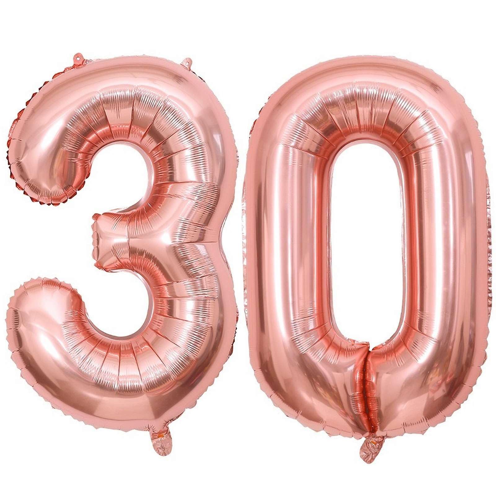 Rose Gold 30 Number Balloons, 40 Inch Giant Number 30 Balloons Foil Mylar Helium Rose Gold Number Balloons for 30th Birthday Party Supplies